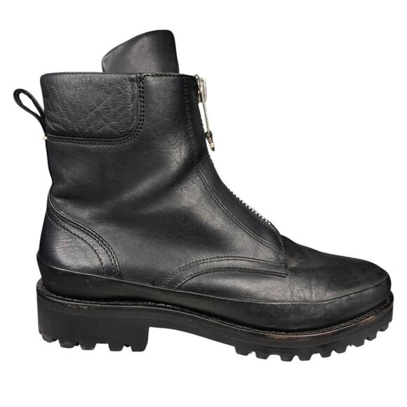 Thursday Women’s Ryder Black Leather Moto Ankle Boot Size US 10